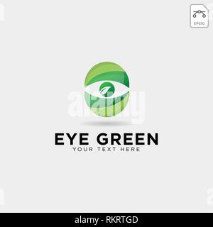 eye green eco watch logo template vector illustration icon element isolated - vector Stock Vector