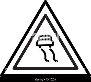 Vector Slippery roads Icon Sign Icon Vector Illustration For Personal And Commercial Use... Clean Look Trendy Icon... Stock Vector