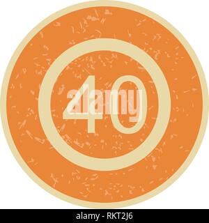 Vector Speed limit 40 Icon Sign Icon Vector Illustration For Personal And Commercial Use... Clean Look Trendy Icon... Stock Vector