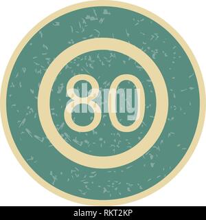 Vector Speed limit 80 Icon Sign Icon Vector Illustration For Personal And Commercial Use... Clean Look Trendy Icon... Stock Vector