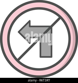 Vector No left turn Icon Sign Icon Vector Illustration For Personal And Commercial Use... Clean Look Trendy Icon... Stock Vector