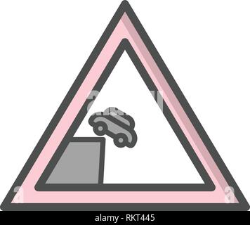 Vector Road leads on to quay or river bank Icon Sign Icon Vector Illustration For Personal And Commercial Use... Clean Look Trendy Icon... Stock Vector