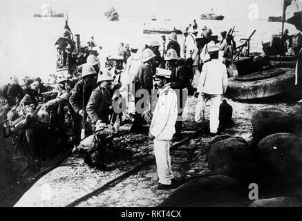 Italian troops landed, tobruk 1911 Stock Photo