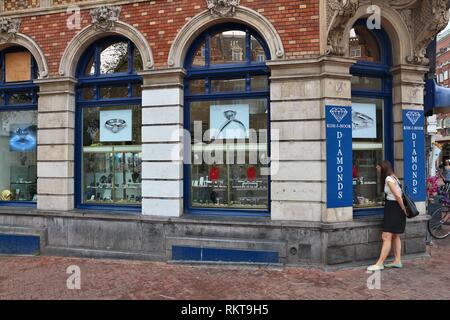 AMSTERDAM, NETHERLANDS - JULY 8, 2017: Diamond shop of Koh-I-Noor Diamonds in Amsterdam, Netherlands. Amsterdam has a long history of diamond trade an Stock Photo