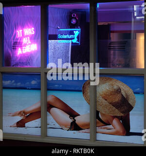 'It was all a dream' Tanning shop in Carrickfergus, Northern Ireland. Stock Photo