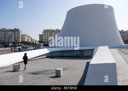 Le Havre (northern France): cultural centre ' Le Volcan ' (The Volcano), by architect Oscar Niemeyer, a theatre and a multi-purpose hall Stock Photo