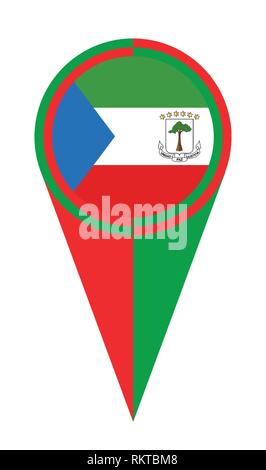 Equatorial Guinea map pointer pin icon location flag marker Stock Vector