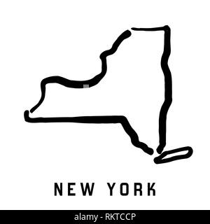 New York simple logo. State map outline - smooth simplified US state shape map vector. Stock Vector
