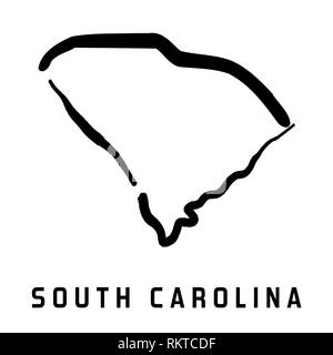 South Carolina simple logo. State map outline - smooth simplified US state shape map vector. Stock Vector