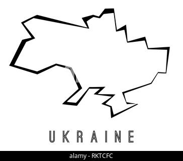 Ukraine map outline - country shape sharp polygonal geometric style vector. Stock Vector