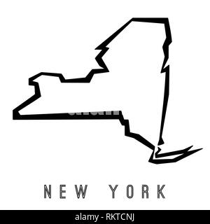 New York map outline - US state shape sharp polygonal geometric style vector. Stock Vector