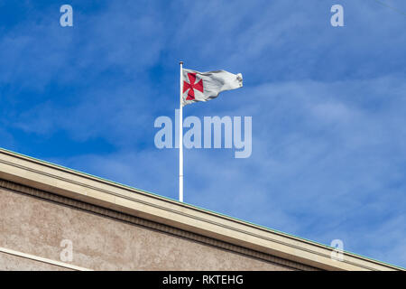 Flagpole on Freemasons' Hall in Copenhagen, Denmark Stock Photo