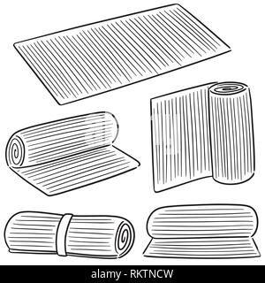 vector set of yoga mat Stock Vector