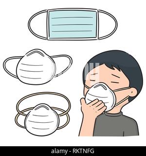 vector set of medical protective mask Stock Vector