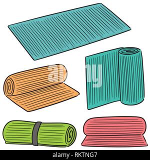 vector set of yoga mat Stock Vector