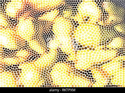 Abstract pears dots vector illustration in yellow, brown and black colors Stock Vector