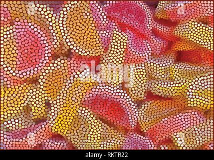 Yellow, pink, red and orange dots vector illustration, background Stock Vector