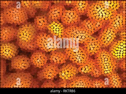 Orange and yellow dots vector abstract illustration Stock Vector