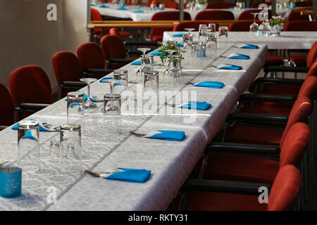 Simple table / Simple table setting in a restaurant Stock Photo