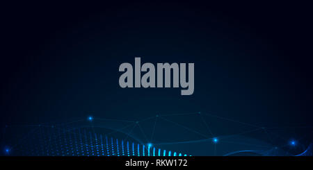 Abstract molecule background, genetic and chemical compounds, medical, technology Stock Photo