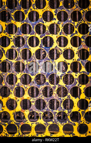 Rusty yelllow painted steel. Stock Photo