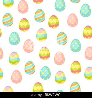 Happy Easter seamless pattern wiht eggs. Stock Vector