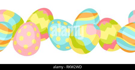 Happy Easter seamless pattern wiht eggs. Stock Vector