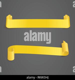 yellow vector ribbon banners. Web illustration for design Stock Vector