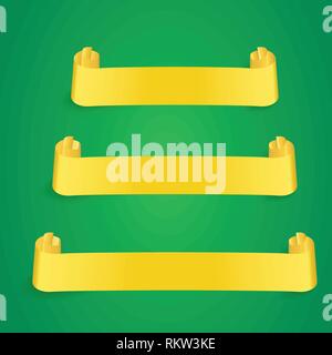 yellow vector ribbon banners. Web illustration for design Stock Vector