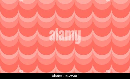 Trendy wavy background for experiments and inspiration in coral color. Playful festive style. Seamless version of the pattern is 1920 x 1080 pixels. Stock Vector