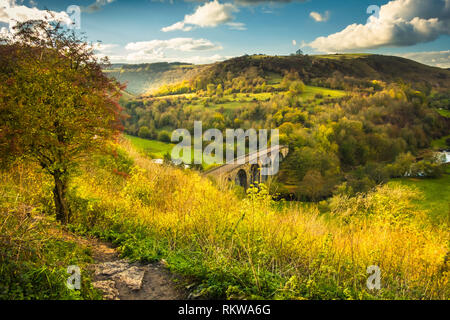 Monsal Dale and the Headstone Viaduct in Derbyshire. Stock Photo
