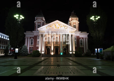 SOFIA, BULGARIA - MAY 7, 2018: Ivan Vazov National Theatre in the city center of Sofia, Bulgaria. Sofia is the capital and largest city of Bulgaria. Stock Photo