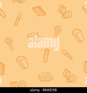 Chemical outline isometric pattern. Vector illustration, EPS 10 Stock Vector