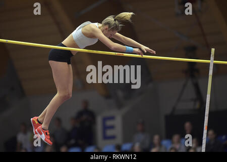 Ostrava, Czech Republic. 12th Feb, 2019. Amalie Svabikova (CZE) won the women´s pole vault within the Czech Indoor Gala, EAA indoor athletic meeting in Ostrava, Czech Republic, February 12, 2019. Credit: Jaroslav Ozana/CTK Photo/Alamy Live News Stock Photo