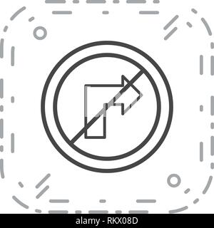 Vector No right turn Icon Sign Icon Vector Illustration For Personal And Commercial Use... Clean Look Trendy Icon... Stock Vector
