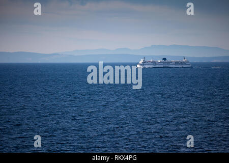 A ferry in the Georgia Strait between Vancouver Island and mainland British Columbia, Canada Stock Photo