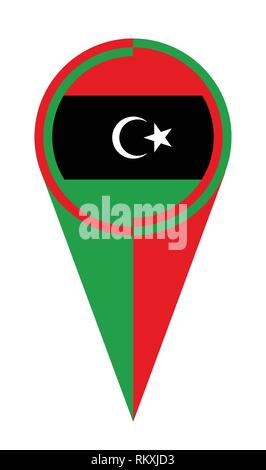 Libya map pointer pin icon location flag marker Stock Vector