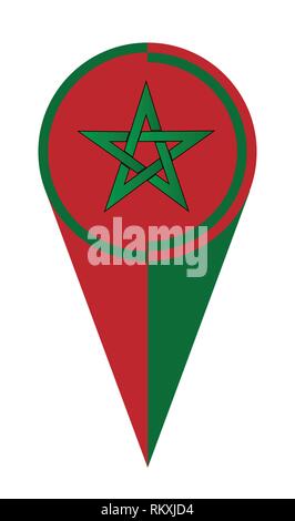 Morocco map pointer pin icon location flag marker Stock Vector