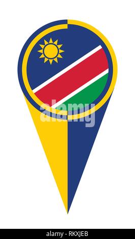 Namibia map pointer pin icon location flag marker Stock Vector