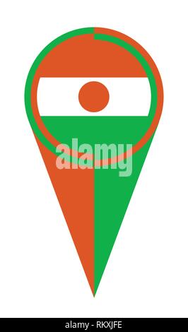 Niger map pointer pin icon location flag marker Stock Vector