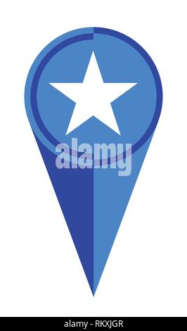 Somalia map pointer pin icon location flag marker Stock Vector