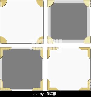 Old photo frame corners vector in various styles Stock Vector