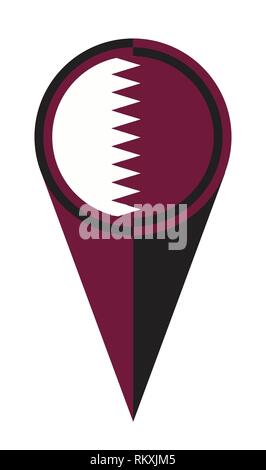 Qatar map pointer pin icon location flag marker Stock Vector