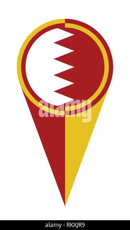 Bahrain map pointer pin icon location flag marker Stock Vector