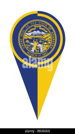 Isolated sketch of the state of - Nebraska State Map Pointer Pin Icon Location Flag Marker Rkxkan 