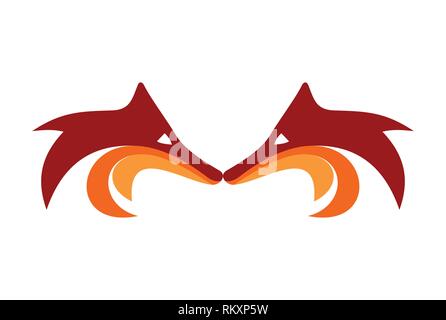 wolf head abstract letter m logo icon Stock Vector