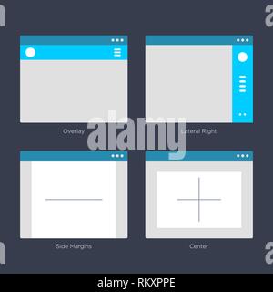Website Wire frame Layouts UI Kits for Site map and Ux Design Stock Vector