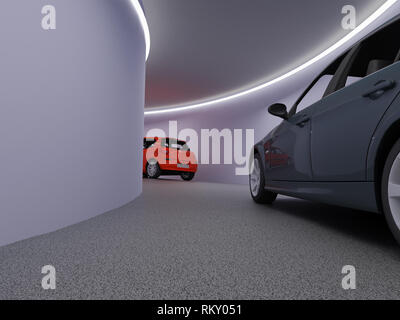 High resolution image car on a parking. 3d illustration. Stock Photo