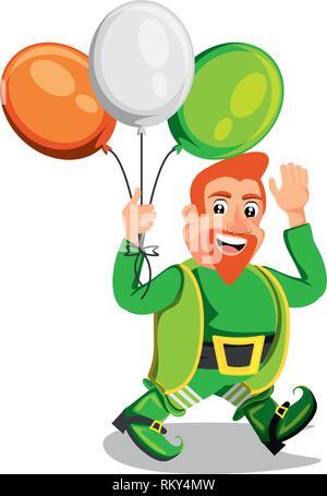 leprechaun with balloons helium vector illustration design Stock Vector ...
