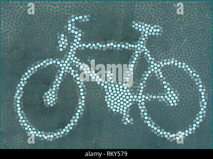 Bicycle in dots vector illustration Stock Vector